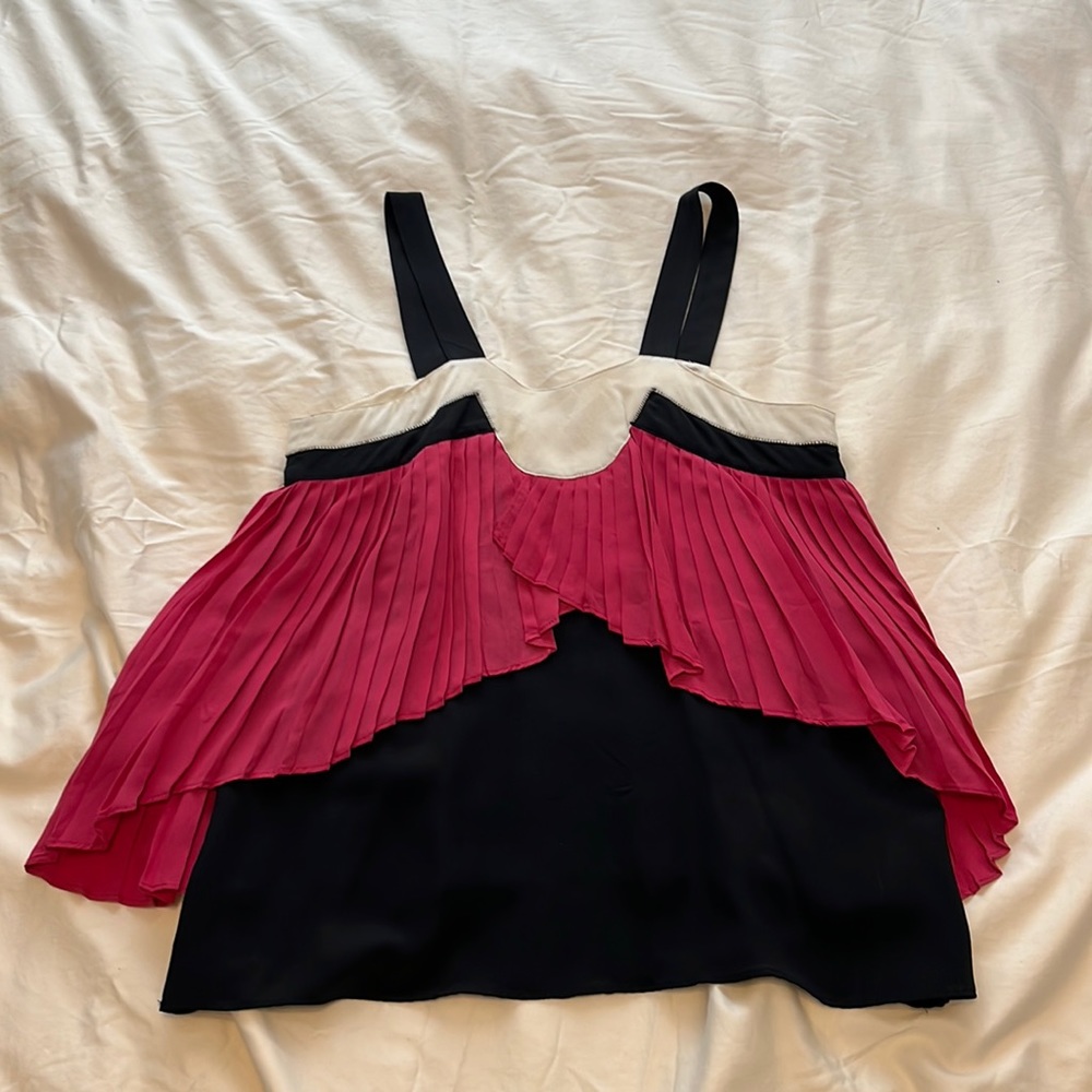 Vintage pleated silk blouse